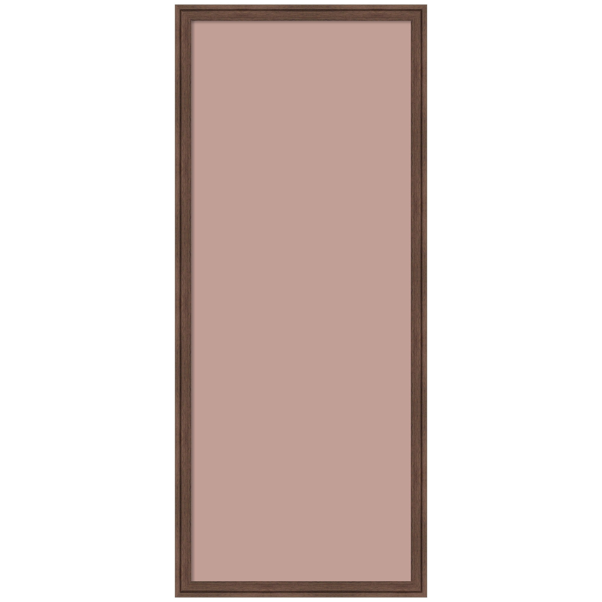 Kate and Laurel Framed Fabric Pinboard 18 x 42,  Printed Linen Classic Bulletin Board for Use as a Vision Board or Wall Organization, Florence Medium Brown Frame