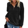 thumbnail image 1 of Sudadera con capucha de manga larga con bolsillo y cremallera para mujer, 1 of 8