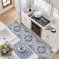 thumbnail image 2 of Roxstand 2x8 Hallway Runner Rug, Vintage Medallion Washable Kitchen Rug, Non Slip Stain Resistant Carpet for Entryway Bedroom, Blue, 2 of 10