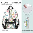thumbnail image 5 of Dinosaur and Floral White Pattern Cute School Backpack Bag for School with Padded Back and Adjustable Shoulder Straps 15.25"x11.5"x5.25", 5 of 5
