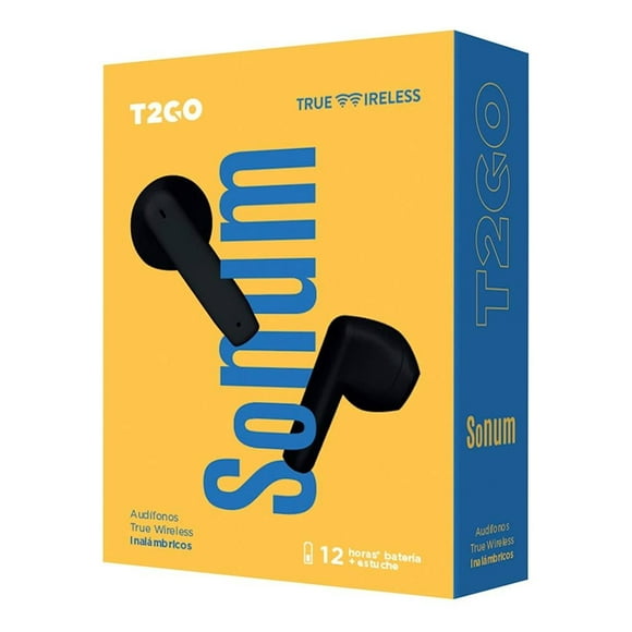 Audífonos TWS T2GO Sonum Negro