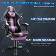 thumbnail image 4 of Luxvie Gaming Chair with Footrest High Back Ergonomic Computer Gamer Chair with Massage and Headrest Lumbar Support Swivel Office Game Chair for Adults, Purple, 4 of 7