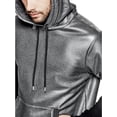 thumbnail image 4 of GUESS Mens Logan Thermal Hoodie Sweatshirt, Grey, Large, 4 of 4