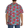 thumbnail image 7 of Goofa Hand Drawn Strawberry Printed Men's Casual Short-sleeved Shirt,Lightweight Breathable Button-down,Summer Casual men's top,Versatile Fashion shirt-X-Large, 7 of 7