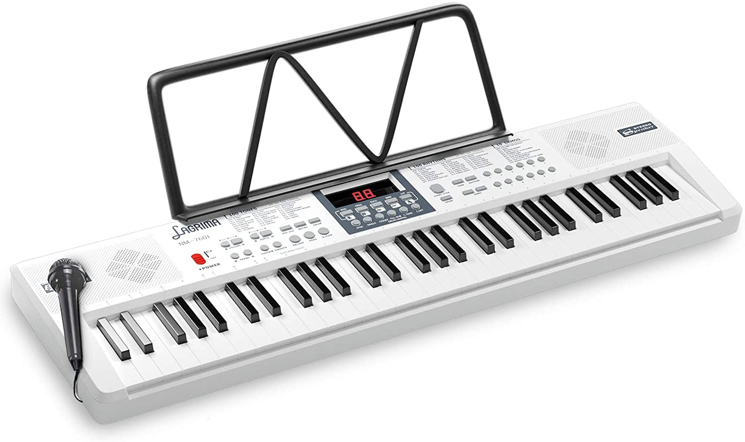 White 49 Keys Multifunction Electronic Piano Kids Keyboard Music With Microphone 