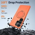 thumbnail image 5 of for Samsung Galaxy A05s Case, PC + TPU Phone Cover, Compatible with MagSafe, Rotating Ring Kickstand, Ultra Slim Drop Protective Skin-Friendly Anti-Scratch Protective Phone Cover, Orange, 5 of 7
