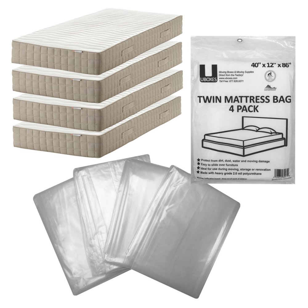 uBoxes Twin Size Mattress Covers 4 Pack 40 x 12 x 86" Box Spring