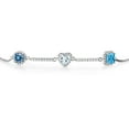 thumbnail image 2 of Gem Stone King 925 Sterling Silver Bracelet Persian Blue Moissanite Aquamarine (1.72 Cttw), 2 of 4