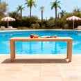 thumbnail image 5 of Leumius 68.9" Outdoor Dining Table for 6,All-Weather Furniture Table with Umbrella Hole for Outdoor Picnics & Patio,Backyard,Teak, 5 of 7