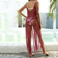 thumbnail image 5 of Luxalzxs Bikini Cover Ups for Women Swimsuit Cover Up Crochet Swim Coverups Sexy Hollow Out Swimwear Tassel Dress, 5 of 5