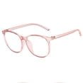 thumbnail image 2 of Oversized Round Horn Rimmed Eye Glasses Clear Lens Oval Frame Anti-Blue, 2 of 3