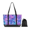 thumbnail image 7 of FORMRS Canvas Laptop Tote Bag for Women with 15.6" Computer Compartments Shoulder Handbag, Purple Starfish Pattern, 7 of 7