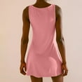 thumbnail image 4 of XuJwPNcy Summer Dresses Women Casual Sports Mini Dress Sleeveless Crewneck Solid Tank Dress Athletic Tunic Dress, 4 of 7