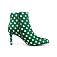 thumbnail image 3 of BLISSFUL STEP Women's Polka Dots Stiletto Heel Ankle Boots Dark Green 9.5, 3 of 8