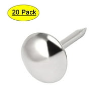 8mm Head Dia 15mm Height Upholstery Nail Thumb Tack Push Pin Silver Tone 20pcs