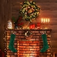 thumbnail image 2 of WIFORNT Christmas Stockings Solid Color Knitted Design Large Capacity Suspension Rope Multifunctional Gift Socks, 2 of 7