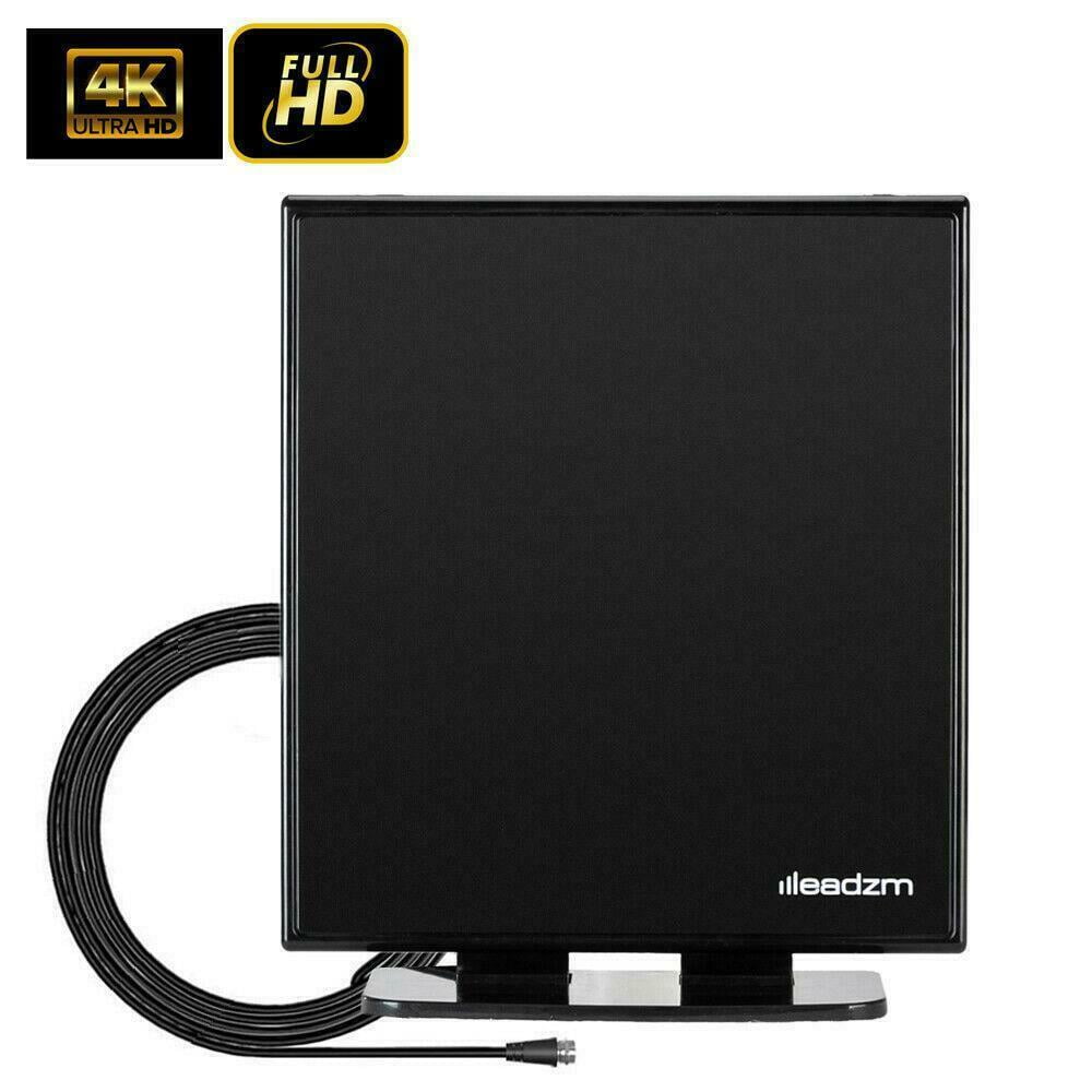 Amplified HD TV Antenna, Digital Indoor HDTV Antenna Up to 120 Mile Range, 4K HD VHF UHF Television Local Channels with Stand and 13.2ft Longer Coax Cable