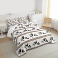 thumbnail image 3 of jejeloiu Rustic Flower Floral Full Size Comforter Sets,Brown Retro Striped Bedding Sets For Men Women Reversible 3 Pieces, 3 of 8