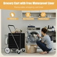 thumbnail image 5 of Leumius Foldable Shopping Carts,Utility Bigger Shopping Cart,Grocery Cart on Wheels with Double Basket for Shopping,Laundry,Travel,Grey01, 5 of 7