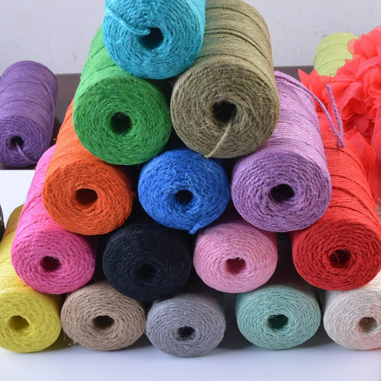 Jygee Rope Colorful Natural Jute Twine String Roll Cord for DIY Art Crafts  and Wrapping Dark green 