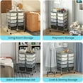 thumbnail image 4 of LILEYI 10 Drawers Rolling Cart, Classroom Organizers, Storage Cart with Wheels, for Teacher Office Home School Supplies Tool Craft Art Paper, Gray Gradient, 4 of 10