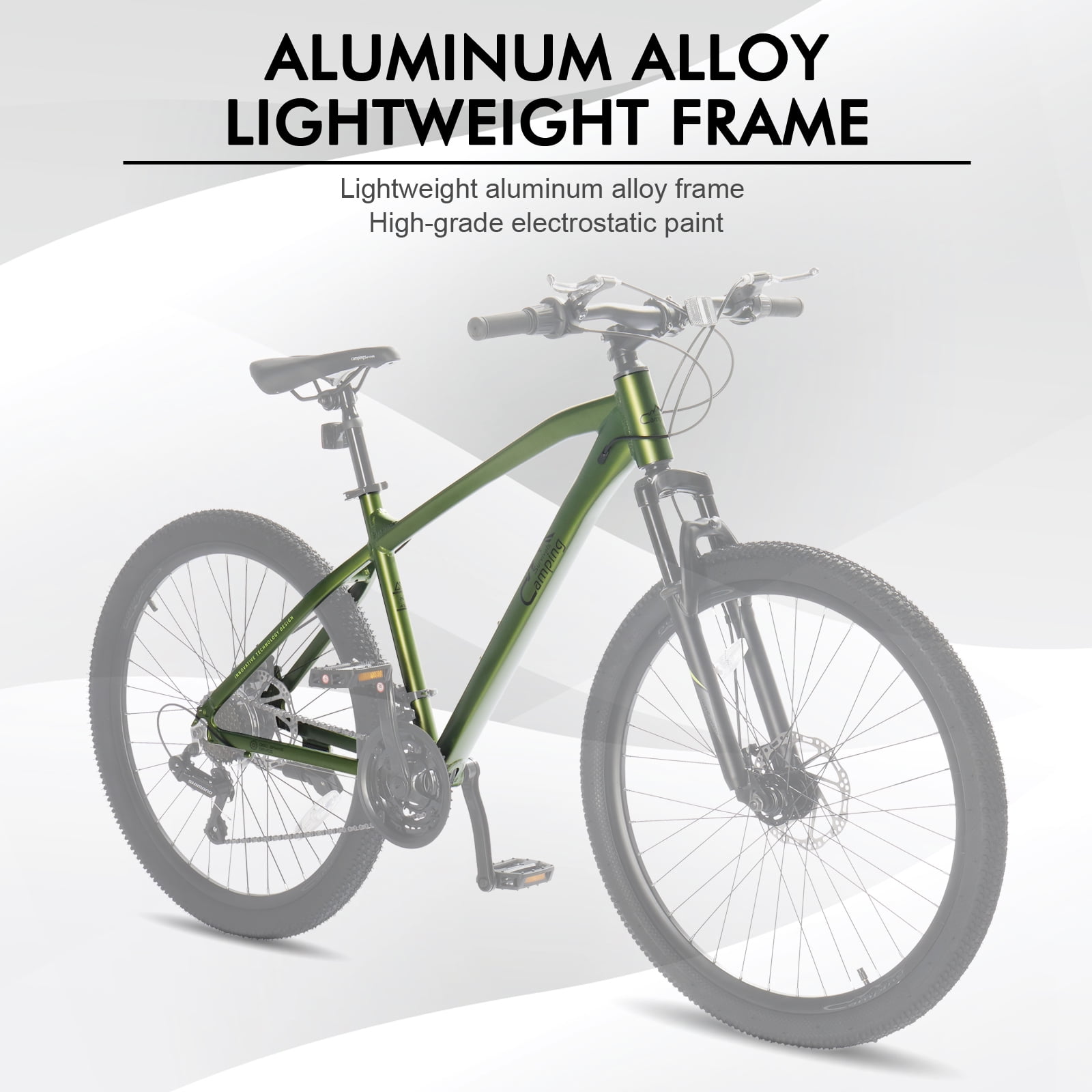 UBesGoo 26in Mountain Bike for Adults, Aluminum Frame Lightweight 21 Speeds Men/Women Bike with Dual Disc Brake, Twist Shifters, Green