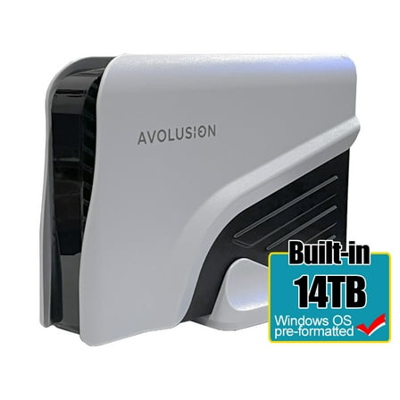 Avolusion PRO-Z Series 14TB USB 3.0 External Hard Drive for WindowsOS Desktop PC / Laptop (White) - 2 Year Warranty