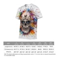 thumbnail image 6 of LAOLIUSN Men's Skull Graphic T Shirt, Colorful Paint Splatter Print Short Sleeve Crew Neck Tee, S-4XL, 6 of 7