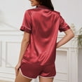 thumbnail image 6 of Silk Satin Pajama Set for Women, PUTUO 2 Piece Womens Pajama sets, Summer Soft Button Down Loungewear Pajama Shorts Set, 6 of 7