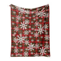 KOYPTL Christmas Checkered Throw Blanket,Coral Fleece Snowflakes Blankets,Soft Flannel Cover Rug for Couch Bed Chair Lounging Gift Giving Decor,Holiday Winter Office Home Camping Ornament-Kids Adults