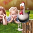 thumbnail image 3 of Resin Ornament Hanging Foot Chicken Yard Statue Silly Chicken Decor Outdoor Statue Handmade, 3 of 5