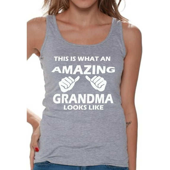 Awkward Styles Women's This Is What An Amazing Grandma Looks Like Graphic Tank Tops