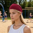 thumbnail image 3 of Unique Bargains 1 Pc Flexible Headband Wide Edge Headband for Sport Dark Red, 3 of 5