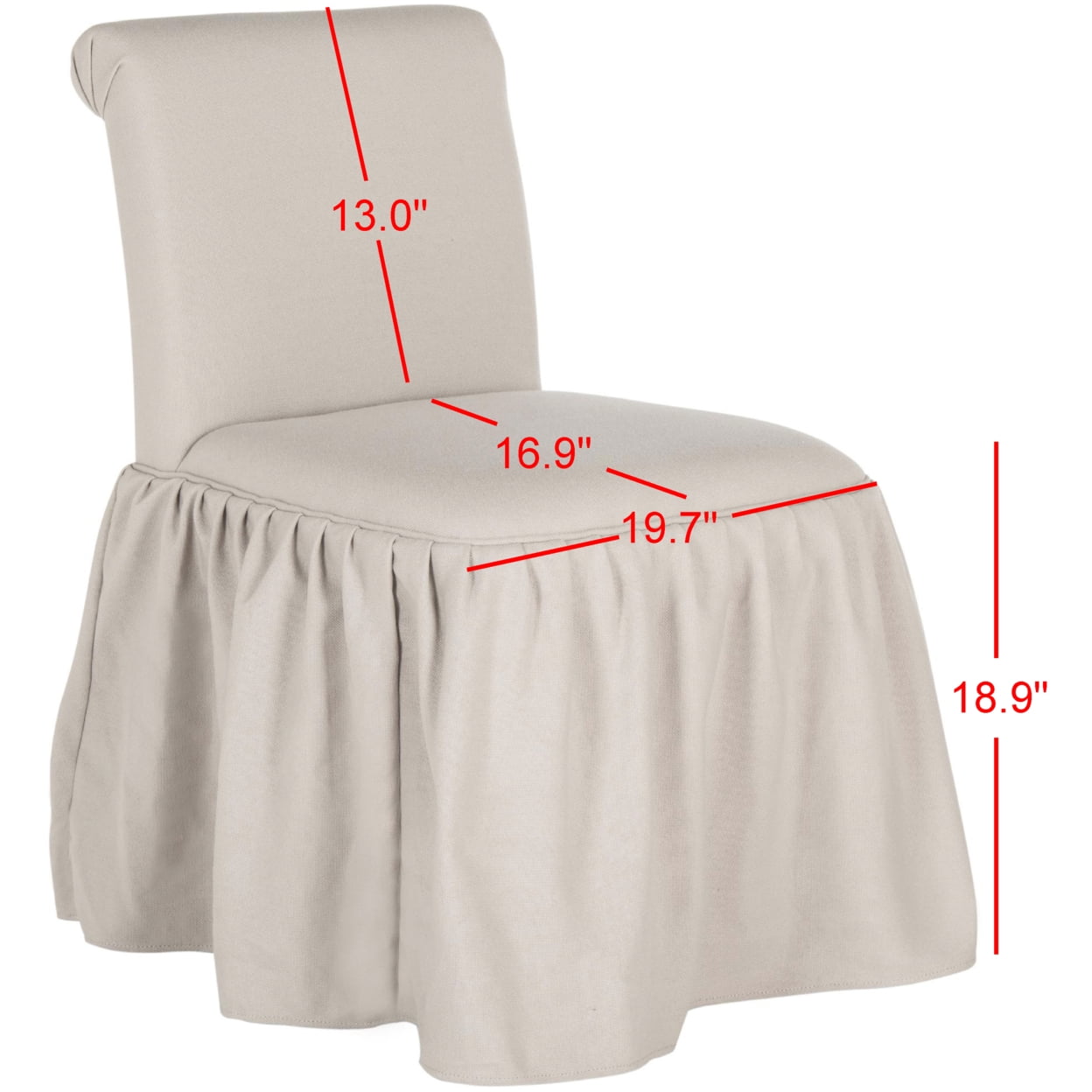 SAFAVIEH Ivy Solid Vanity Slipper Chair, Taupe Linen
