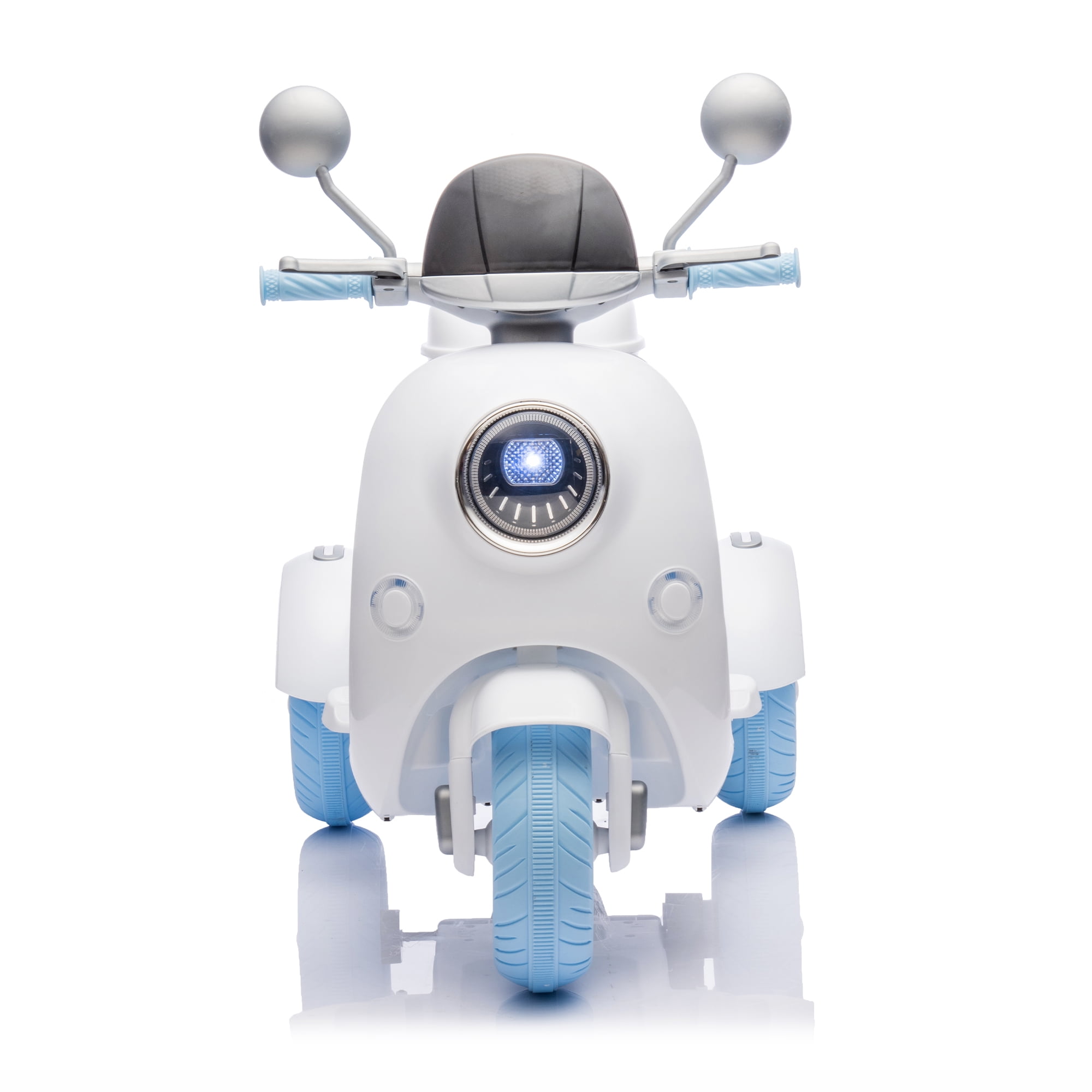 Urday 12V Kids Electric Motorcycle with Parent Seat, Dual 25W Motors 3-Wheeled Ride On Toy, Bluetooth Music, USB, High Weight Capacity 132 lbs, Beige