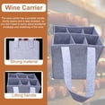 thumbnail image 6 of Vacemry 2Pcs Wine Tote Bag, Insulated 6 Bottle Wine Carrier with Dividers, Travel Cooler Bag for Picnic Beach and Parties, Portable Wine Crate with Handle, Durable Wine Gift Bag, 6 of 9