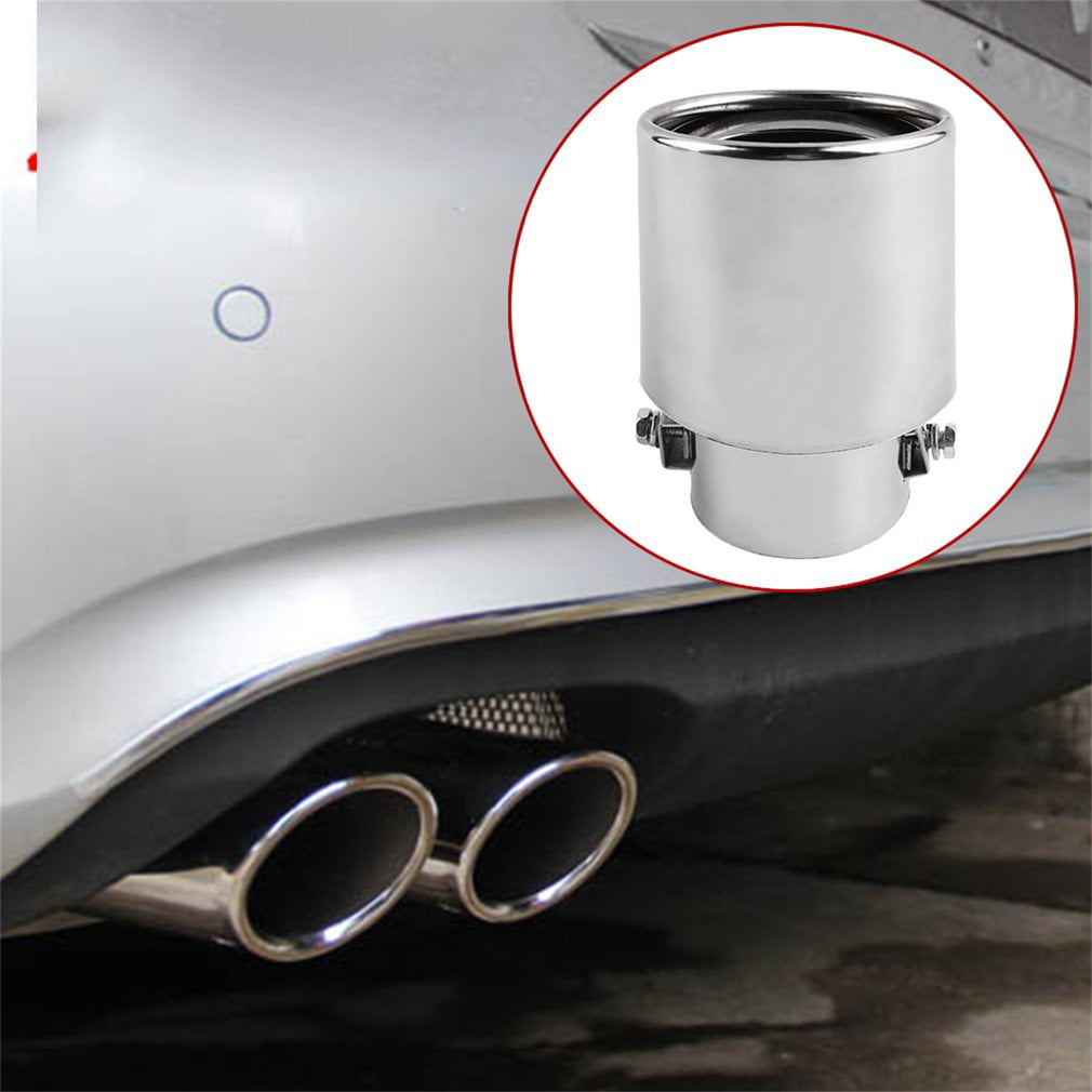 Universal Round Stainless Steel Chrome Muffler Car Exhaust Tail Pipe Tip New