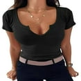 thumbnail image 1 of Crop Tops for Women Summer Cute Solid Slim Fit Cropped Tank Tops Basic T Shirt, 1 of 6