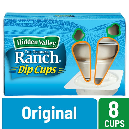 (2 Pack) Hidden Valley Original Ranch Salad Dressing To Go Cups - 1.5 Ozs Each - 8