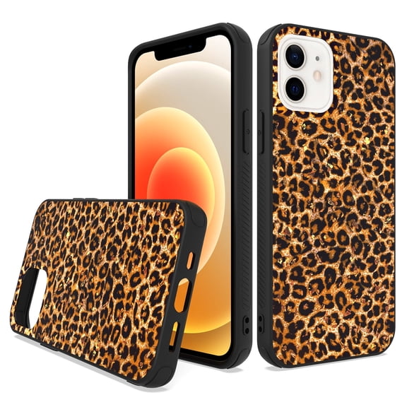 GSA Glitter Cheetah Design Hybrid Case For iPhone 13 (6.1")