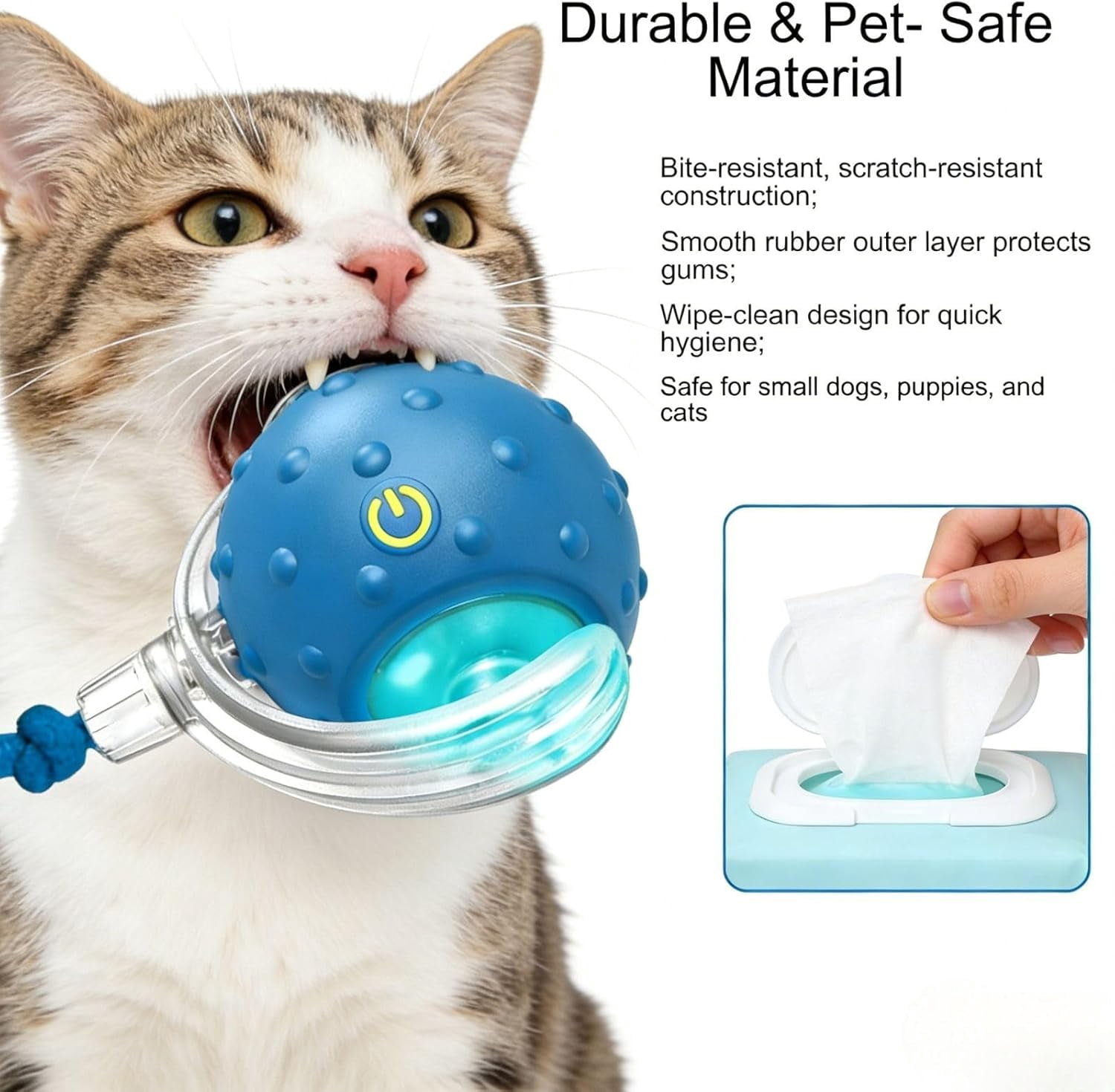 2PCS Interactive Cat Toys Ball, Tiny Fetch Interactive Dog Cat Toy Ball - 360° Automatic Scrolling with Birdsong, Smart Obstacle Avoidance, Rechargeable Boredom Buster for Pets (Blue+Red)