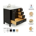 thumbnail image 3 of Ariel Cambridge 37 In. Left Offset Oval Sink Vanity With White Quartz Countertop In Espresso, 3 of 10