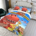 thumbnail image 3 of Pequeña Escuela de Dinos Conjunto de sábanas temático, trío de piezas, cómodo y amigable con la piel, diseño único, regalo de decoración para el hogar para familiares, amigos y fans, 90 cm * 190 cm, 3 of 6