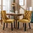 thumbnail image 2 of Tzicr Tufted Dining Chairs Set of 4, Upholstered Dining Chairs with Nailhead Back, Nailhead Trim, Velvet Dining Chairs for Kitchen/Bedroom/Dining Room(Gold), 2 of 7