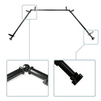 Rene 13/16" Bay Window curtain rod 20"-36", 38"-72" - Black,(ABay-37-2)