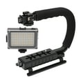thumbnail image 2 of Video Stabilizer Grip, Handheld Photography Stabilizer ABS Practical With Mic Fill In Light For Follow Up For Photography, 2 of 8