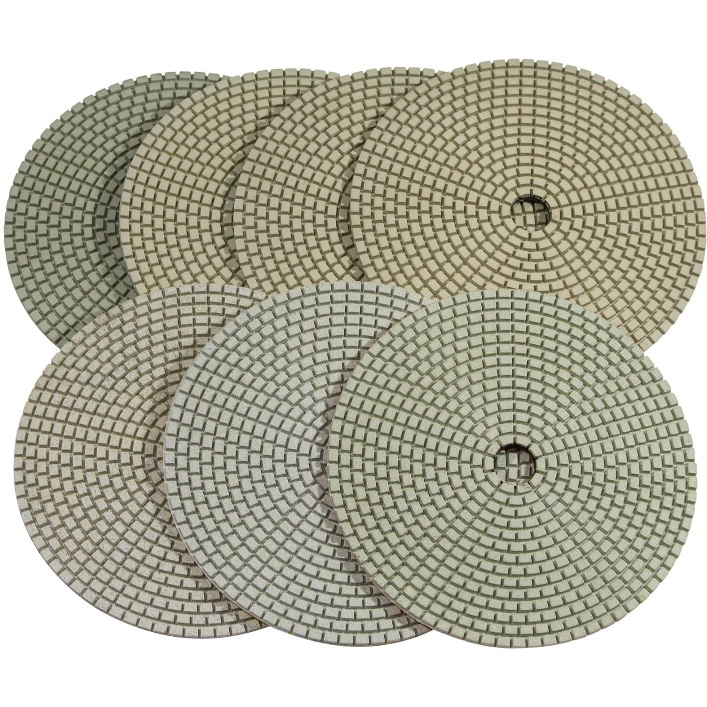 Stadea PPD126N 7 Dry Diamond Polishing Pads for Concrete Travertine Marble Terrazzo Floor Edges Countertop Polishing Grit 800 Series Super C