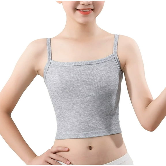 AINIYS Secure Fit Bra for Girls Wireless Soft Cup Bra Lightly Padded Training Bra for Teen Bralette Thin Style Bralettes Breathable Student Everyday Bras Cotton Modal Growth Bra Gray M