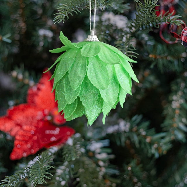 Colgante de Bola Navideña de Espuma | Bola Verde de 7 Cm para Decoración Del Árbol de Navidad | Material de Espuma Seguro | Colores Vibrantes | Incluye Cuerda para Colgar