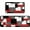 Red, variant on Pionism Modern Kitchen Runner Rugs, Red Black White Patterns, 17" x 30" 17" x 48", (2 Count)